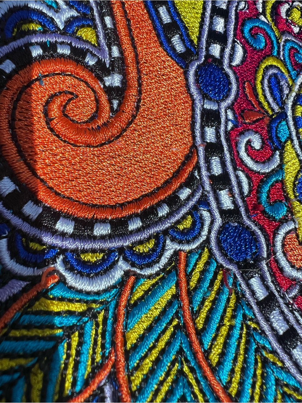 Multicolor Embroidered Paisley Tapper Leg Cropped Jeans 12 - Picture 6 of 8